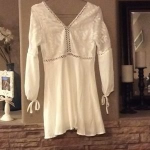 Lace, leave embroidered dress